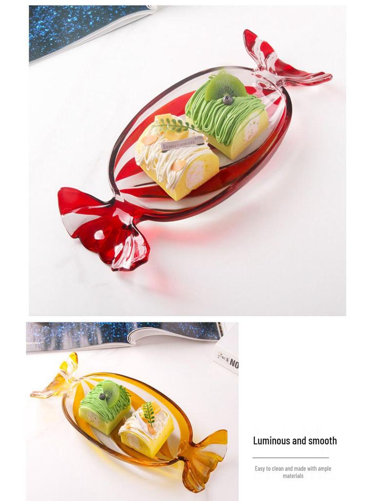 Duży Wielofunkcyjny Kolorowy Talerz na Przekąski i Desery na Stolik Kawowy do Salonu