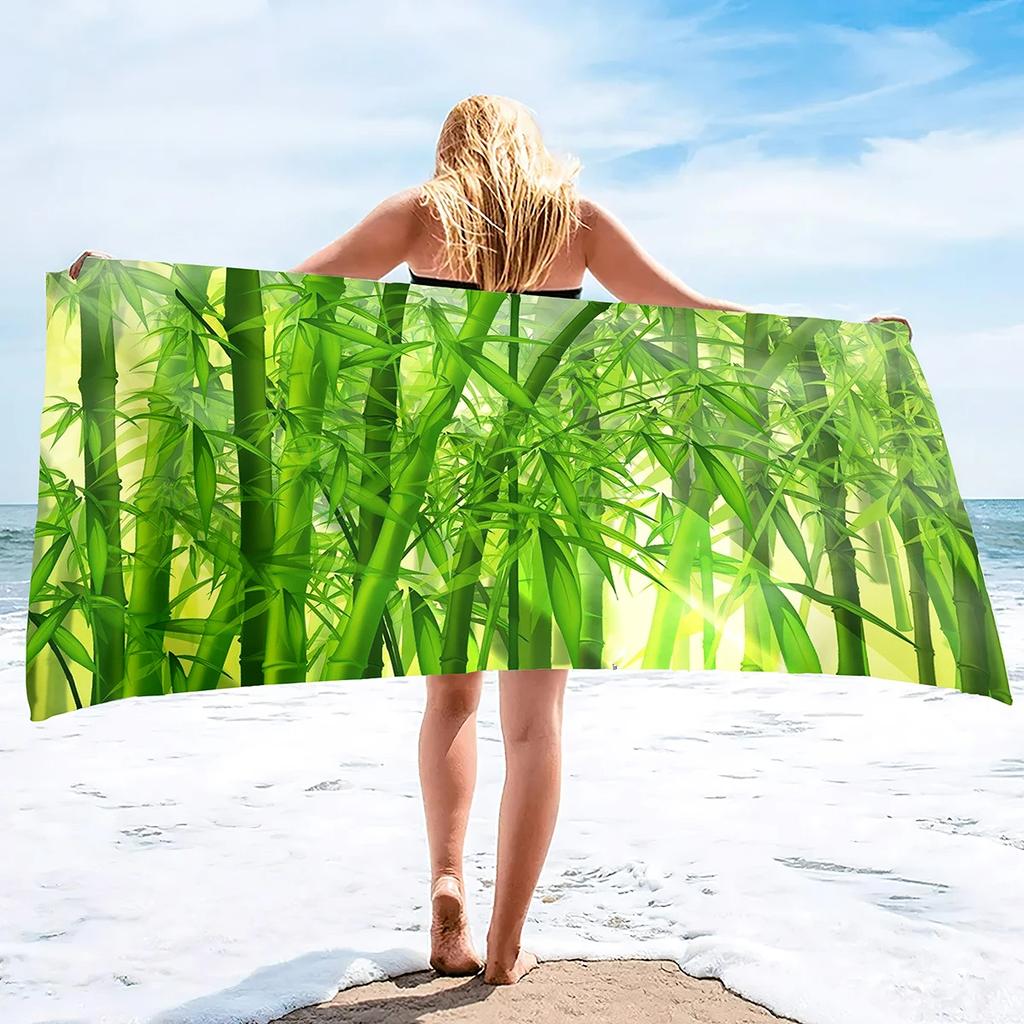 Bamboo Beach Towel Microfiber Bath Towel Quick Dry Sand Free Towels For Vacation Outdoor Swimming Pool Beach Yoga Travel Sport
