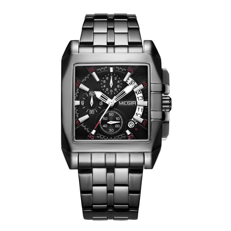 Meigel Business Men s Watch, Trend Chronograph Steel Belt Quartz Men s Watch G