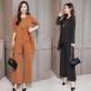 Damen Herbst Winter Neue Mode Trendiges Weites Bein Maxikleid Set 3 Teile