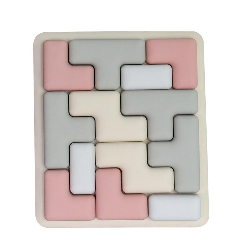 

Non-Toxic Silicone Blocks Puzzle Brain Teasers Toy Tangram Jigsaw Intelligence 3D Russian Blocks Game Stem Montessori Educational Gifts