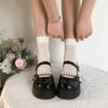 Cute Round Head Small Leather Shoes French High Heel Thick Heel Platform Mary Jane Shoes 2025 Summer and Autumn New Versatile Skirt