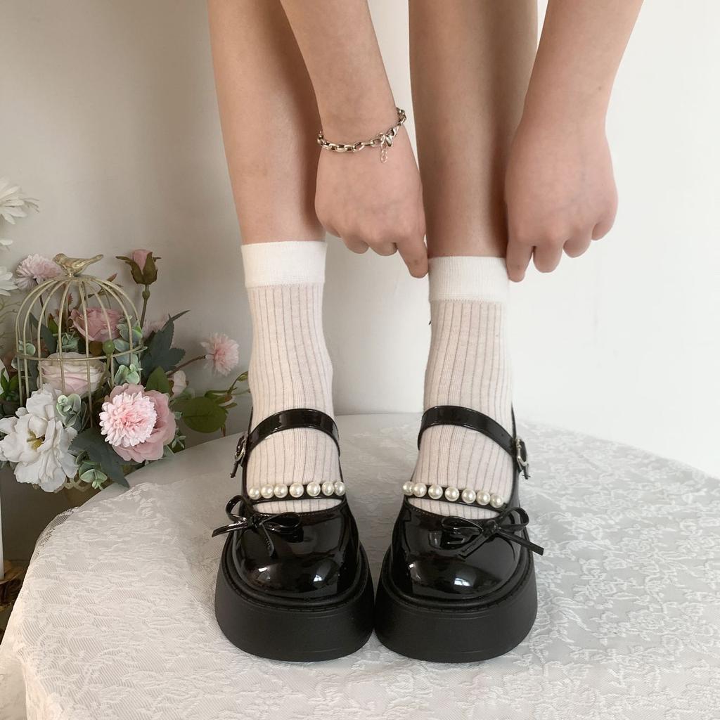 Big Head French British Retro Versatile Mary Jane Small Leather Shoes Thin 2025 Summer Heightening Platform College