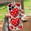 Phone Case: 2D Flat, Suitable for iPhone 18 17 16 15 14 13 12 Pro Protective Case, Phone Decoration, Red Puffy Heart, Perfect Christmas and Halloween 