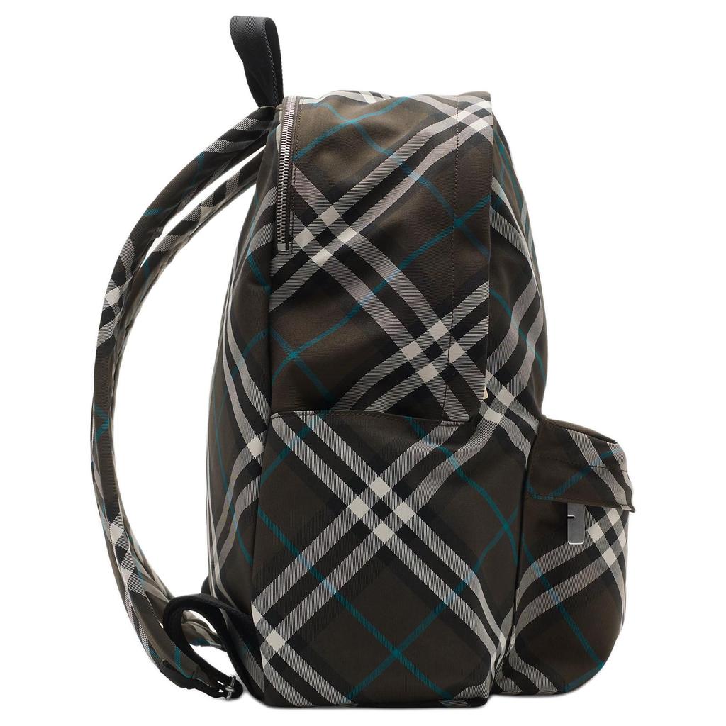Burberry Check Design Zipper Closure Polyester Backpack Men backpack Gray 81022381