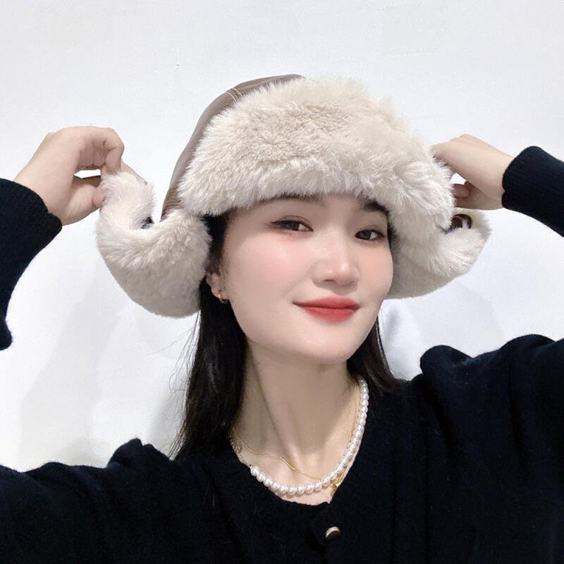 

Прочная кожаная военная шапка с ушами (коричневый)