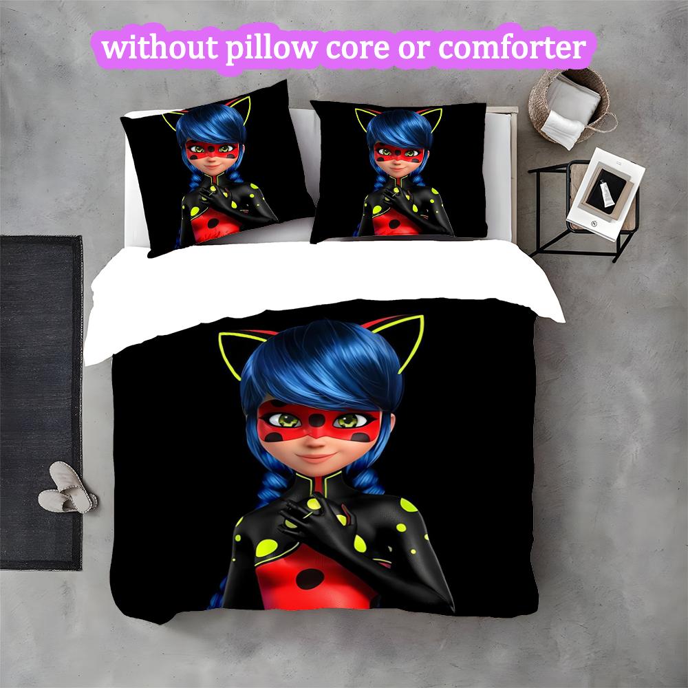 Marienkäfer Bettwäsche-Set - Ohne Füllung & Decke, Leicht, Maschinenwaschbar, Anime-Stil Gaming Bettwäsche-Set