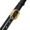 Women's French Retro Oval Buckle Leather Belt - Versatile and Slim for Skirts, Shirts, and Pants.