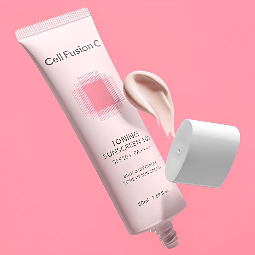 Cell Fusion C Toning Sunscreen 100 SPF50+ PA++++ Tone-Up Brightening Sun Cream 50ml
