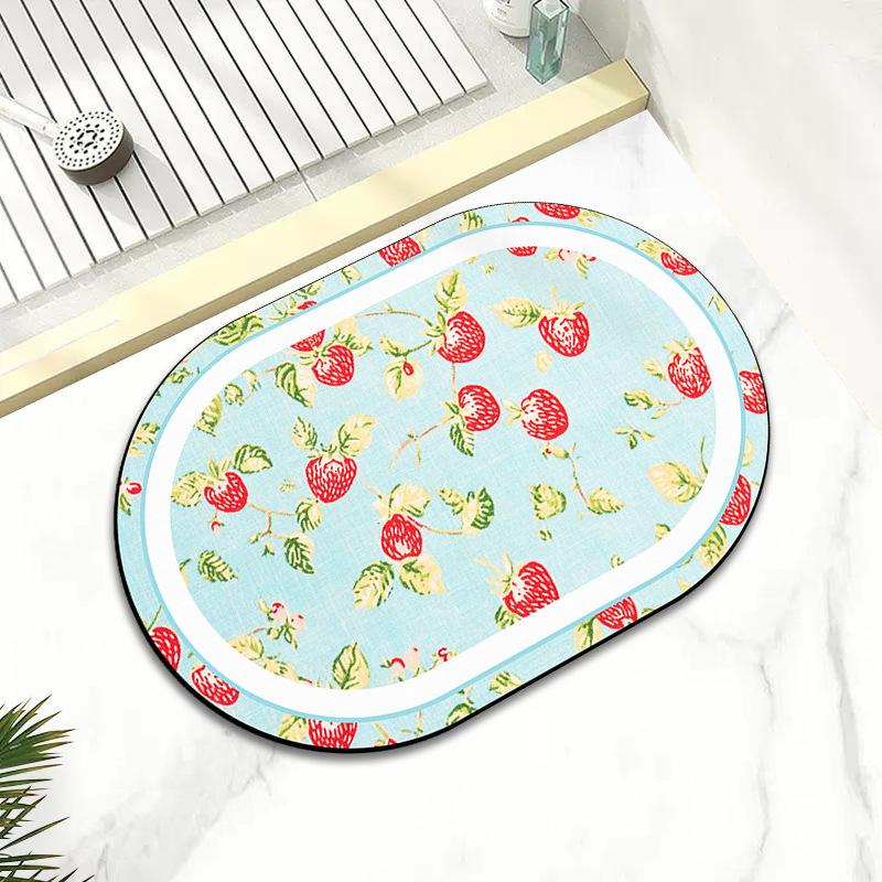 Bedroom Ins Wind Diatom Mud Absorbent Foot Mat Quick Dry Non-slip Mat Toilet Toilet Door Mat Cartoon Carpet