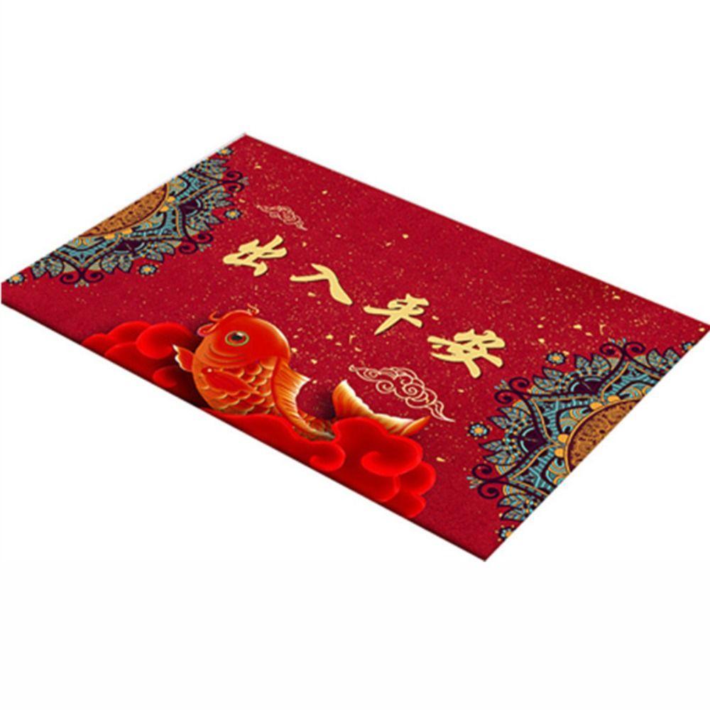 Red Thick Spring Festival Chinese Floor Bedroom Door Porch Mat Carpet Rug