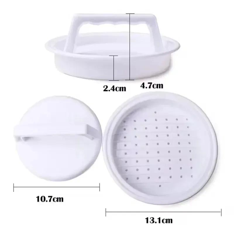 2024 Round Hamburger Press Plastic Burger Maker Mould Meat Beef Grill Burger Press Patty Maker Mold Machine Kitchen Poultry Toolsfor Patty