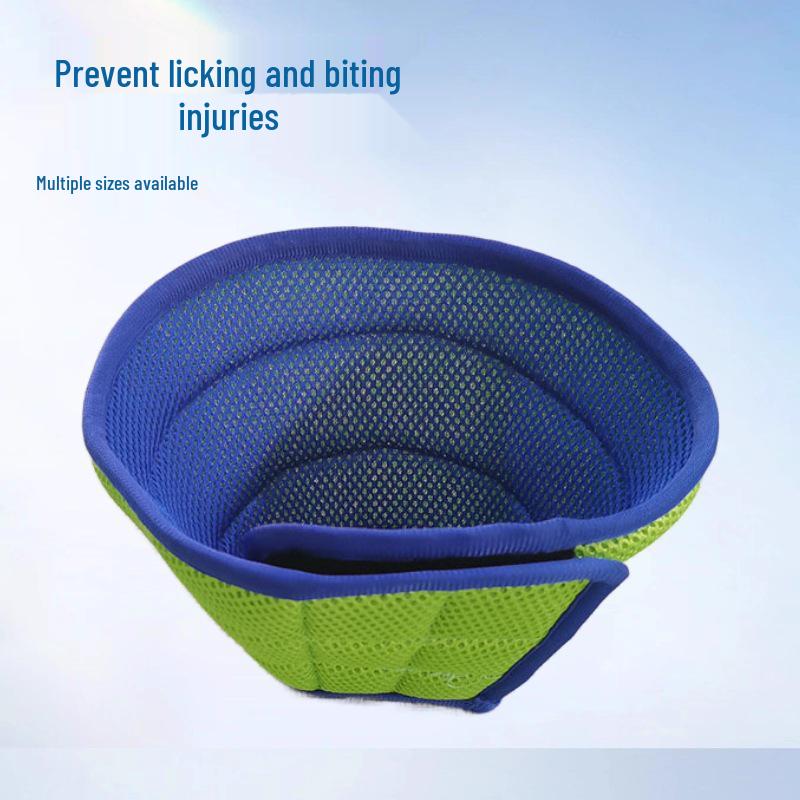 

Эластичный дышащий Е-воротник для кошек и собак Защита шеи после операции Small морская волна