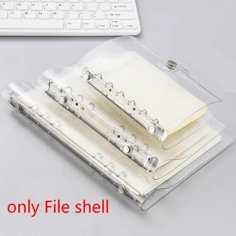 A5/A6/A7 Transparent Notebook Cover Plastic Clip File Folder Notebook Loose Leaf Ring Binder Planner School Office Supplies