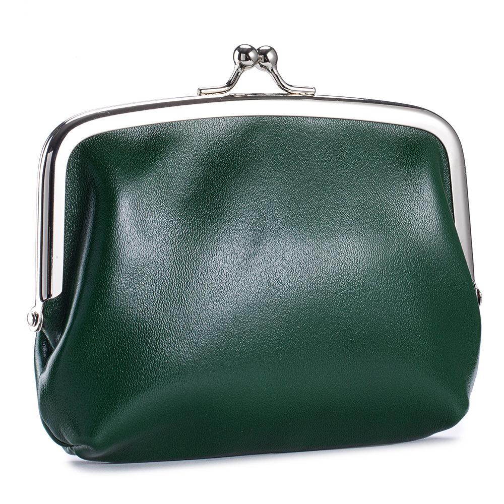 Pierwsza warstwa garbowana roślinnie woskowana olejem skóra bydlęca retro portmonetka damska wysoki zmysł wszechstronna podwójna klipsowa torba do przechowywania złoty klips