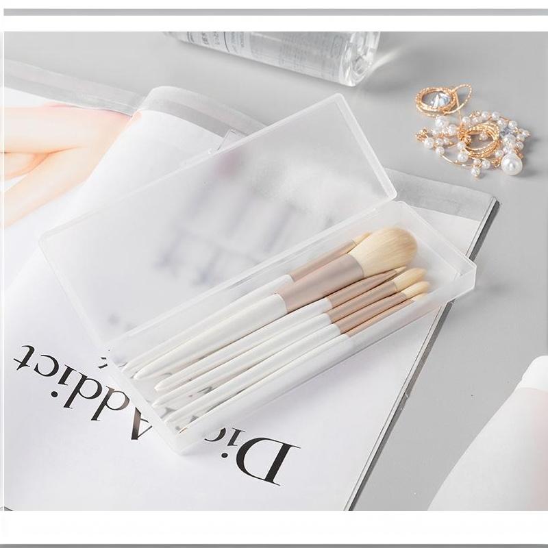 Matte Transparent Pencil Case Frosted Plastic Pen Storage Box For School Office Stationery Organization Supplies