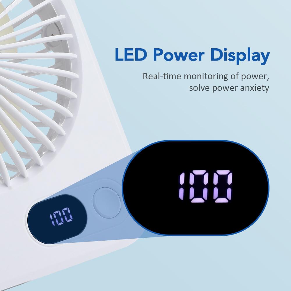 3in1 Desktop Fan Silent Small Fan 5 gear Ultra-Thin Strong Wind Handheld Fan Hanging Wall Fan USB Charge Summer Cooling Device