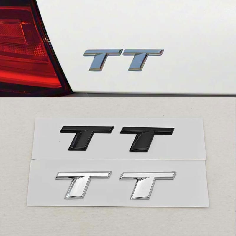 3D ABS TT Logo Badge Sticker Rear Side Fender Trunk Emblem Decal