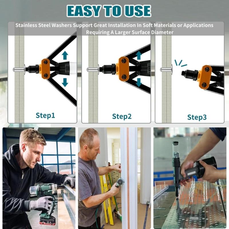 500pcs Metal Blind Rivets Assortment with Washers Versatile  Rivets set Comprehensive Assorted Blind Rivets set