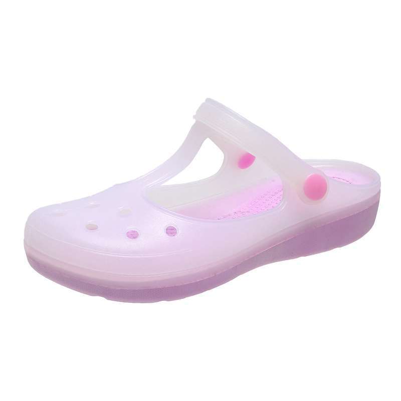 Summer new hole shoes women's sandals nurse flat jelly shoes maternity shoes beach shoes thickened home slippers women