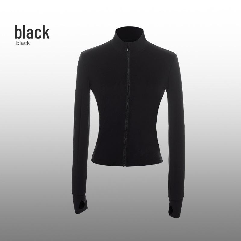 Adult Ballet Practice Jacket—Long Sleeve, Stand Collar, Slim Fit Dancewear for Spring/Autumn