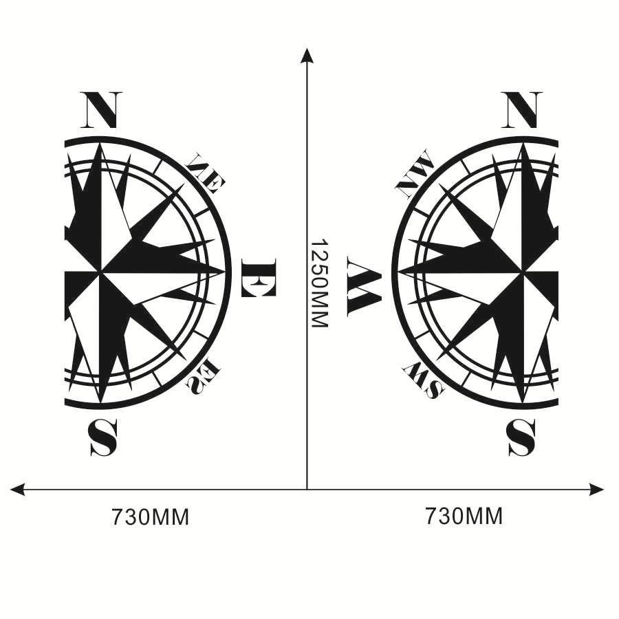 Compass Totem Car Body Decal Vinyl Sticker for Caravan Travel Trailer Camper Van