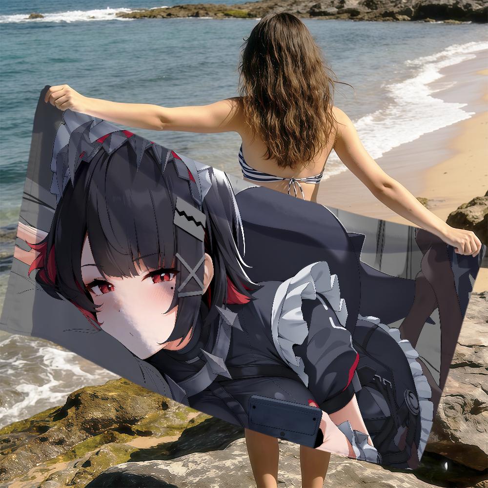 Game Ellen Joe Zenless Zone Zero Shark Cute Towel Soft Dry Beach Towels Trip Towel Swim Summer Vacation Bathing Pool Camp Gift