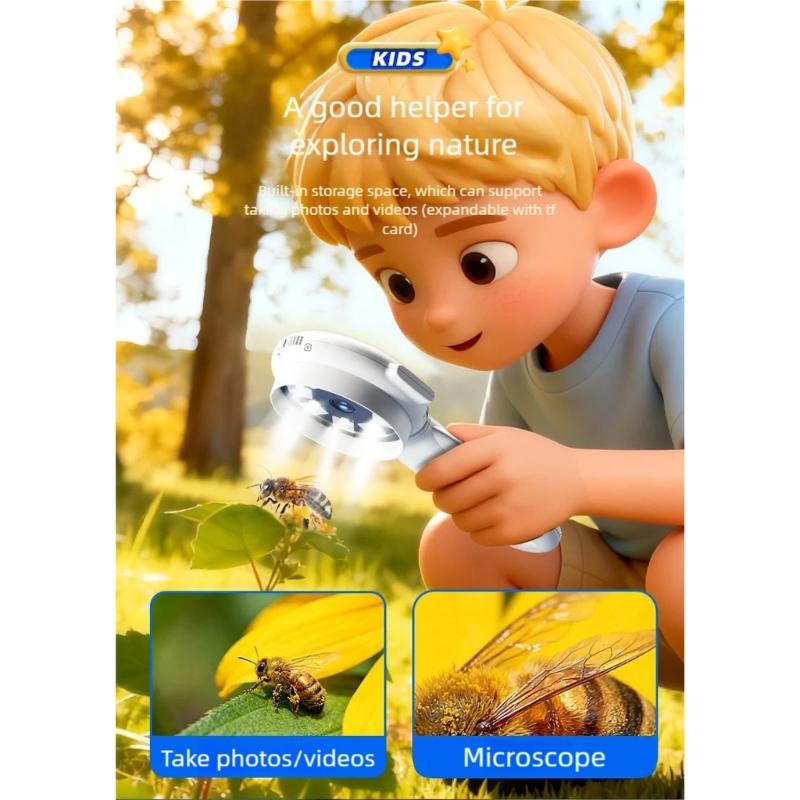 Portable Digital Magnifier For Children Lightweight Design Easy To Use Microscopic Observation Tool School Outdoor Activity