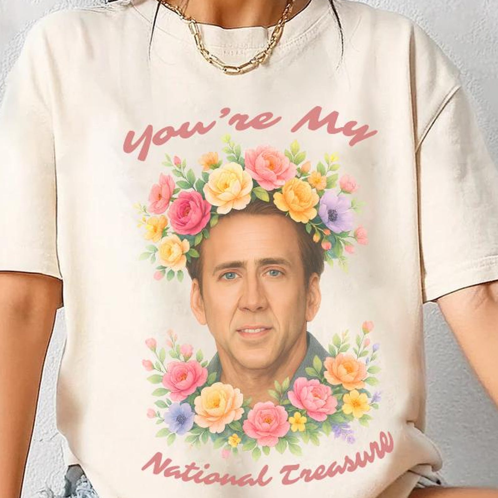 Comfort Colors You re My National Treasure Tshirt - Nicolas Cage Shirt S