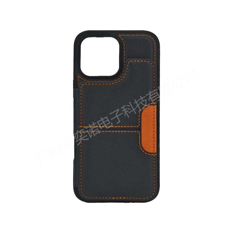 

Apple 17 Pro Max Leather Case with Card Holder & Stand - Full Coverage, Drop Protection. Custom design. 15 чёрный