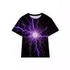 Source manufacturer, new children's clothing, lightning series children's short-sleeved T-shirt 3D printed short-sleeved T-shirt short-sleeved
