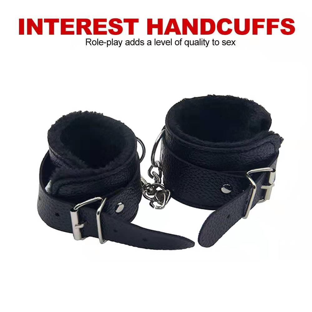 10PCS Fetish Kits Bed Restraints Bondage Plush PU Sexy Flirting Alternative Toys Tied BDSM Bondage