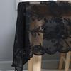Pure Black Flower And Bird Pattern Lace Lace With Spikes Dining Table Cloth Modern Simple Household Indoor Coffee Table Cover Cloth