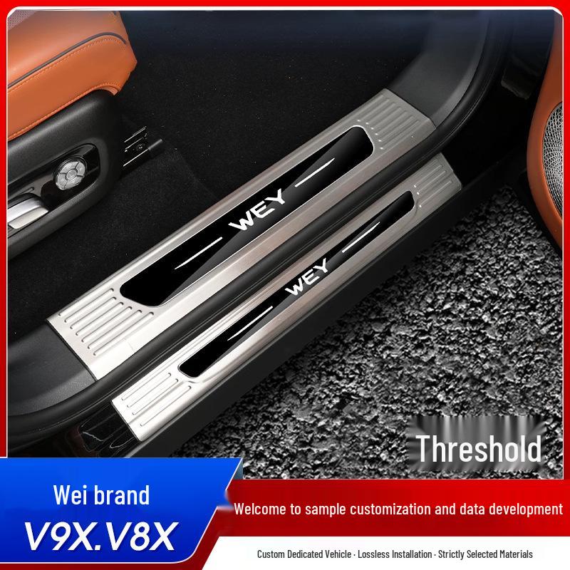 Wey V9X8X Car Door Sill & Trunk Bumper Stainless Steel Anti-scratch Interior Trim