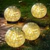 Waterproof Outdoor Light Solar Powered Solar Cracked Glass Light for Lawn Patio Garden Pathway Yard Holiday Party Night Decor