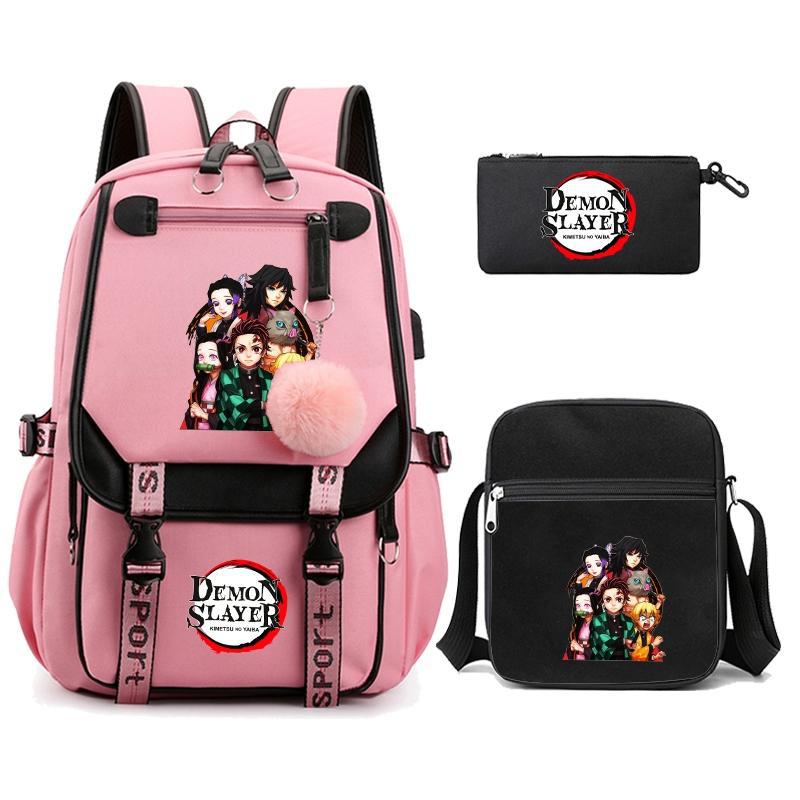 Hot-selling Ghost Extinguishing Peripheral Animation Backpack Campus Trend Primary and Secondary School Students Schoolbag Pencil Bag Shoulder Bag