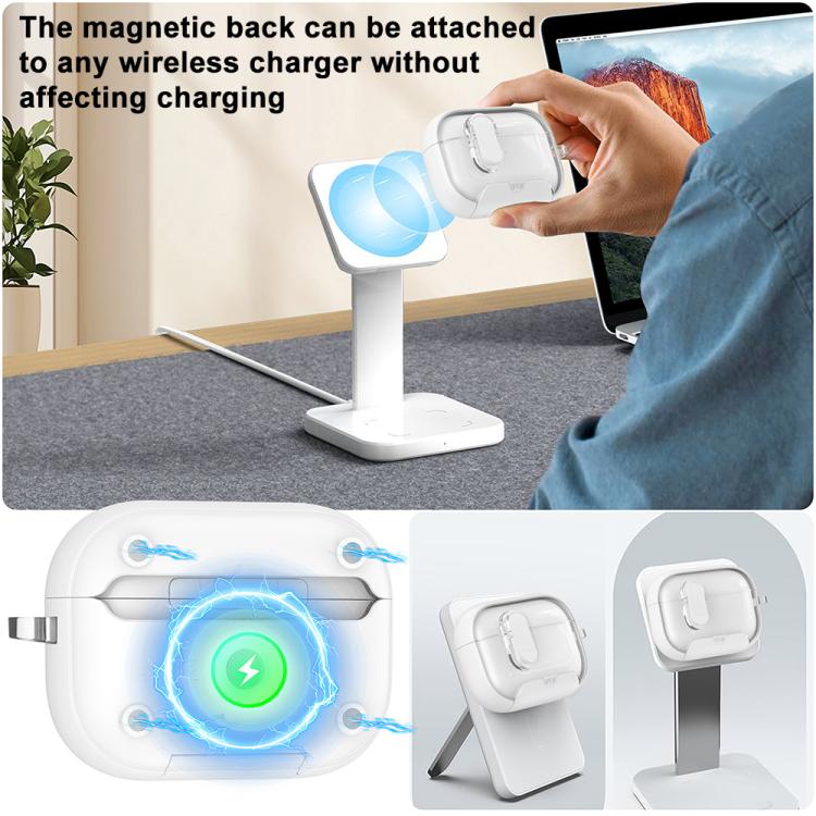 Starlink Series Magnetic Earphone Case For AirPods Pro 3, Secure Lock Protective Cover with Phone Stand & Ring Buckle