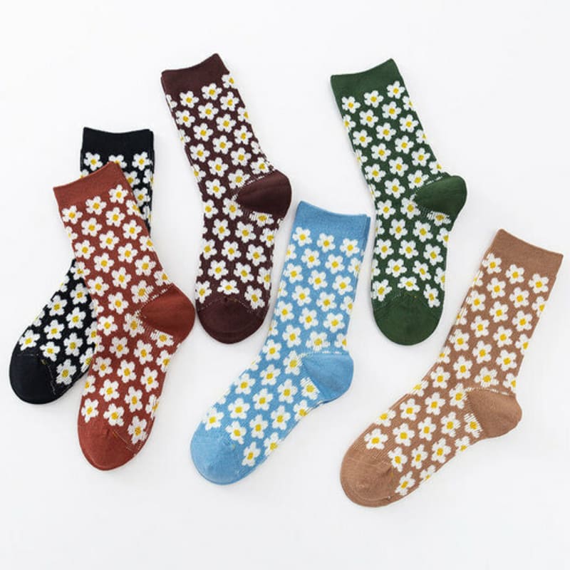 ANGEL SOCKS 1258 Daisy Jacquard Socks