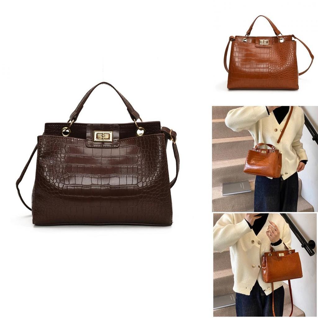 Stylish High-quality Crocodile Pattern Handheld Small Square Bag For Women With Large Capacity
