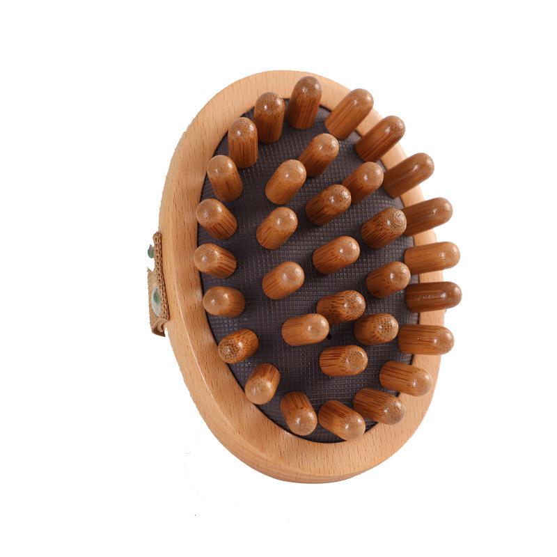 Beech Wood Air Cushion Massage Brush with Meridian Comb for Full Body Massage Meridian Massage Comb