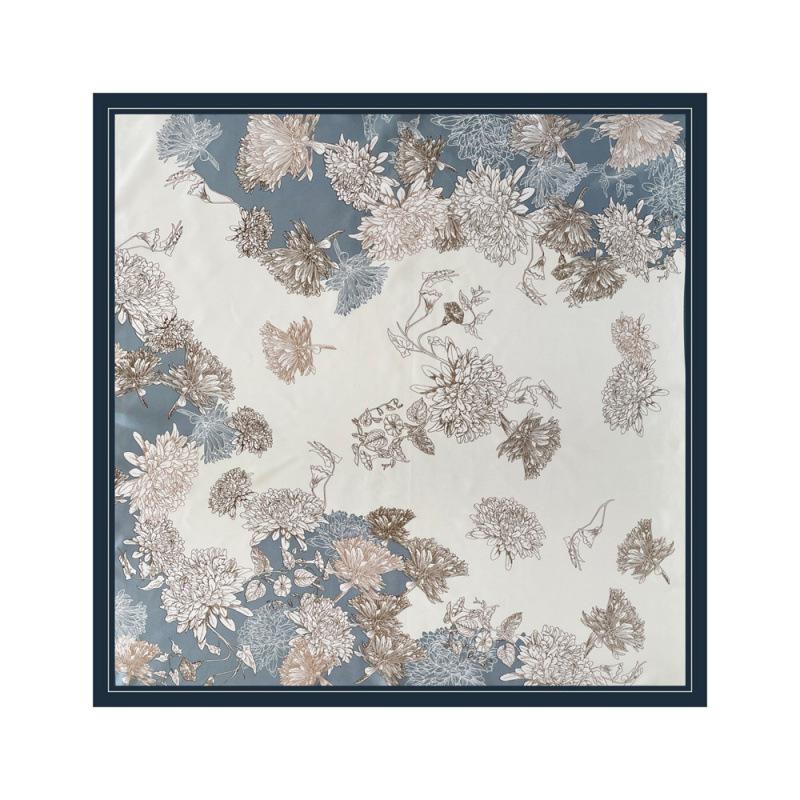 Silk Scarf for Women's Big Square Scarf New Printed Retro Bag Headscarf Middle Eastern Satin Scarf