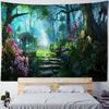 Psychedelic Mushroom Tapestry Fantasy Starry Forest Landscape Art Wall Hanging Mandala Boho Room Decor Yoga Mat Sheet