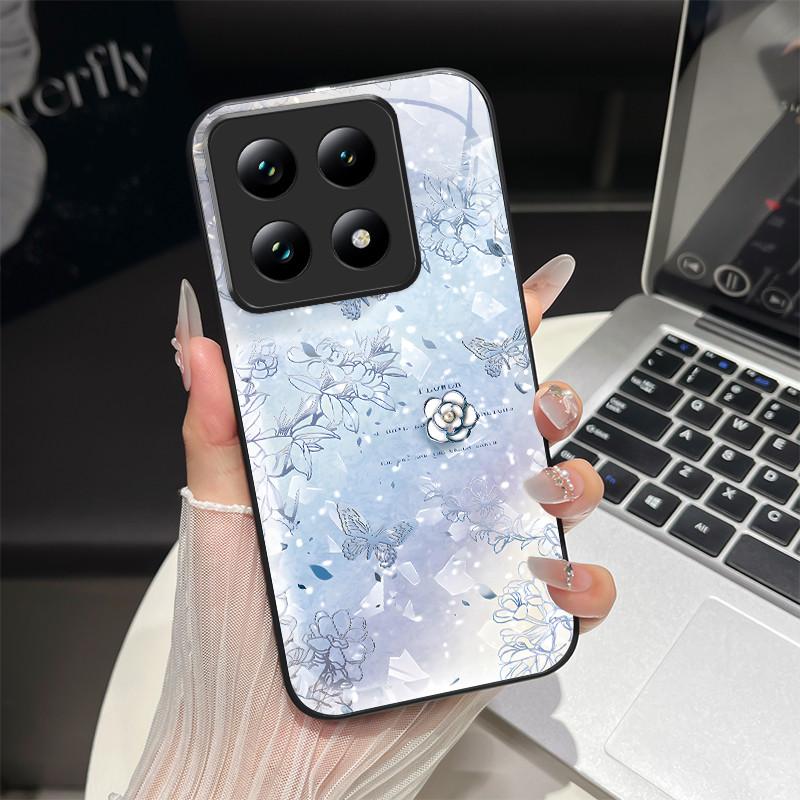 

Tempered Glass Hard Phone Case For Xiaomi 13 Lite 13T 14T Pro 5G Luxury Butterfly Anti-Drop Soft Silicone TPU Shockproof Cover Xiaomi 14T Pro