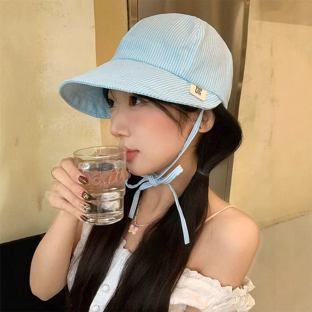 Quick-drying Striped Hat Y2k Fisherman's Caps Fashion Sun Protection Hats  Outdoor