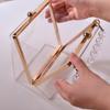 Handmade Beaded Bag Transparent Acrylic Handbags Luxury Designer Party Evening Clear Clutch Unique Shaped Crossbody Shoulder Bag