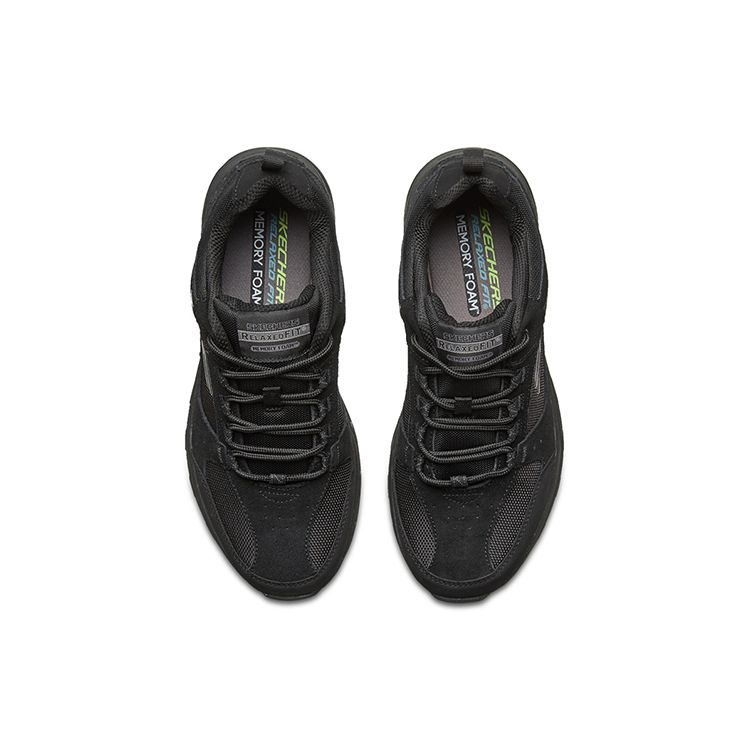 Skechers Lace-Up Shock Absorbing Non-Slip Durable Low-Top Running Shoes Men sneakers Black 51893-BBK