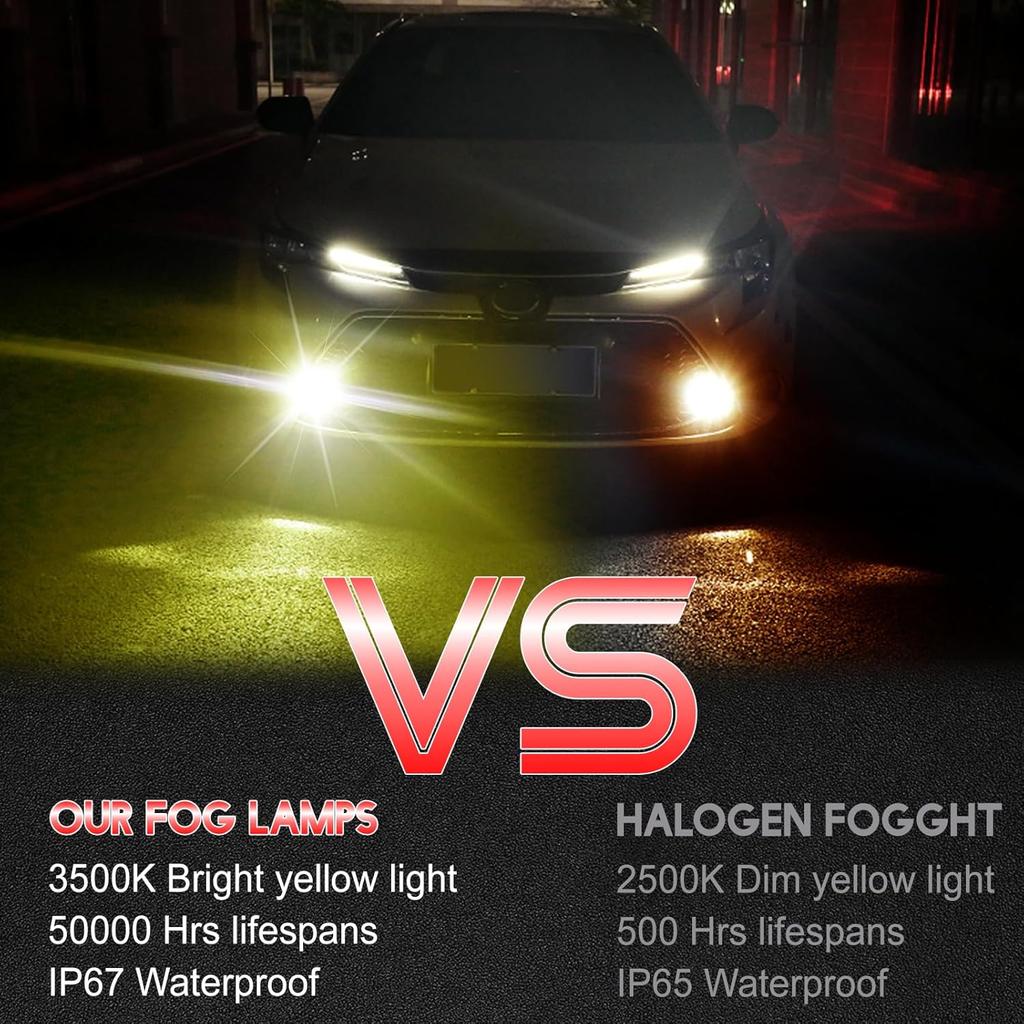 Fog Lights 3.5 inch OEM 19597300 For Toyota 4Runner 2010-2020 Front Bumper Fog Light Lamps, Yellow LED, 3500K Yellow Beam, Super Bright. 2-Pack