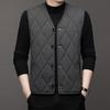Gilet da uomo Autunno Inverno Gilet monopetto senza maniche imbottito Cardigan tinta unita Tinta unita Plus Size Cardigan caldo spesso Gilet da uomo di media lunghezza