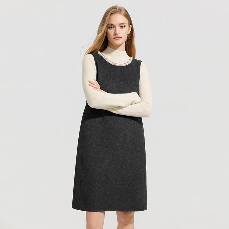 Shetu Minimalistisches zweiseitiges ärmelloses Woll-Minikleid