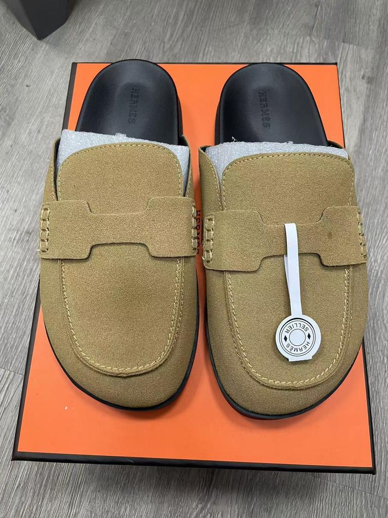 Leather Birkenstocks for Women, New Spring Platform Cork Bag Head and Half-drag Birkenstocks for Outer Wear.